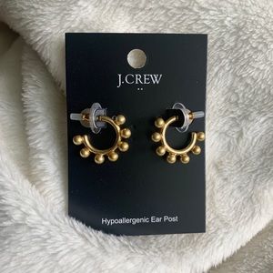 New JCrew Beaded Mini Hoop Earrings